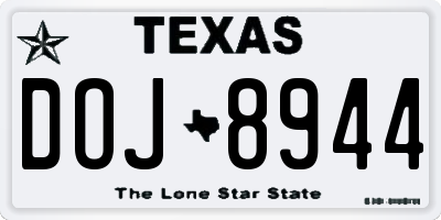 TX license plate DOJ8944