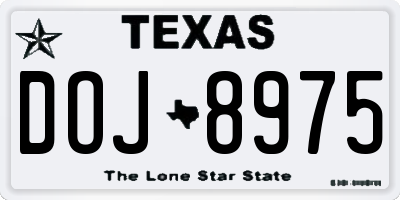 TX license plate DOJ8975