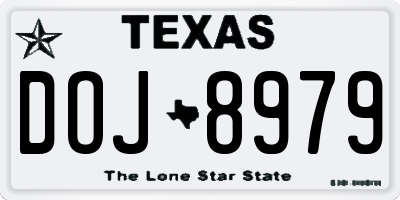 TX license plate DOJ8979