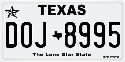 TX license plate DOJ8995