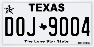 TX license plate DOJ9004