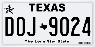 TX license plate DOJ9024