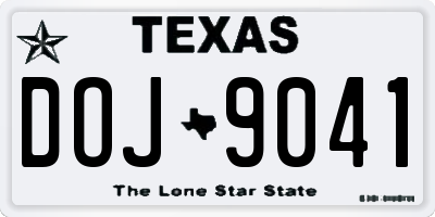 TX license plate DOJ9041