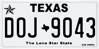 TX license plate DOJ9043