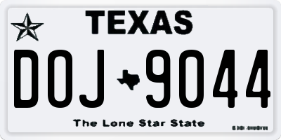 TX license plate DOJ9044