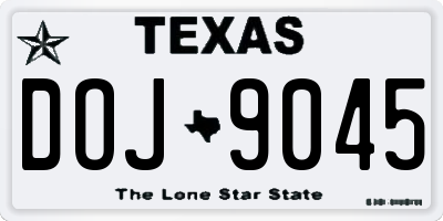 TX license plate DOJ9045