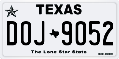 TX license plate DOJ9052