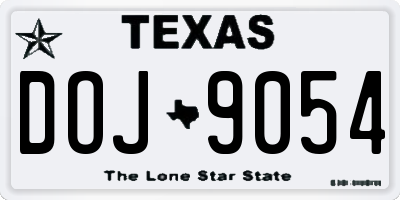 TX license plate DOJ9054