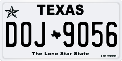 TX license plate DOJ9056