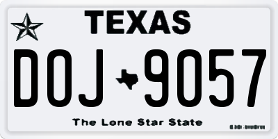 TX license plate DOJ9057