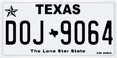 TX license plate DOJ9064
