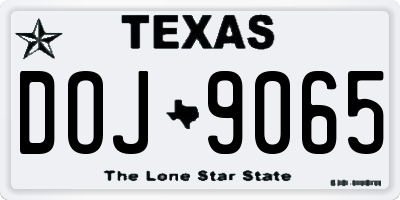 TX license plate DOJ9065