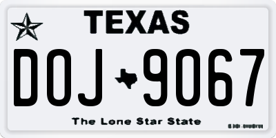 TX license plate DOJ9067