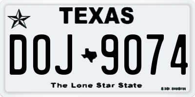 TX license plate DOJ9074