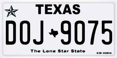 TX license plate DOJ9075