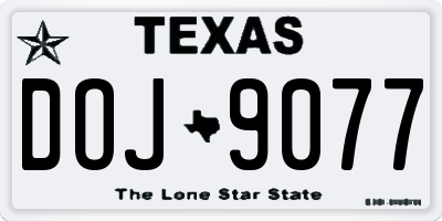 TX license plate DOJ9077