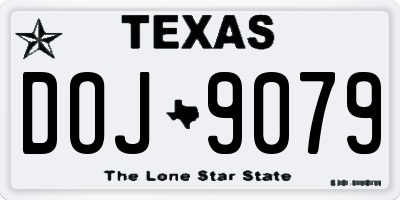 TX license plate DOJ9079