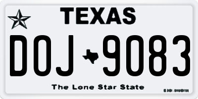 TX license plate DOJ9083