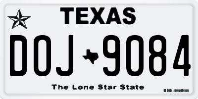 TX license plate DOJ9084