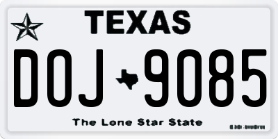TX license plate DOJ9085