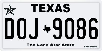 TX license plate DOJ9086