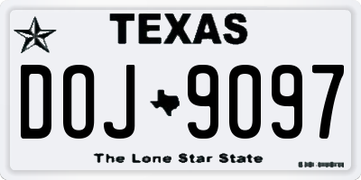 TX license plate DOJ9097