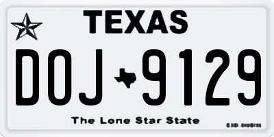 TX license plate DOJ9129