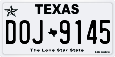 TX license plate DOJ9145
