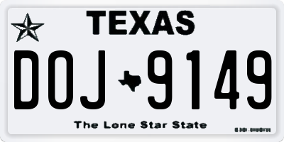 TX license plate DOJ9149