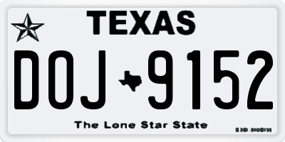 TX license plate DOJ9152