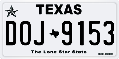 TX license plate DOJ9153