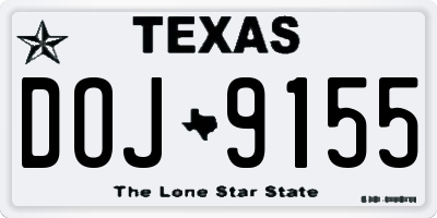 TX license plate DOJ9155