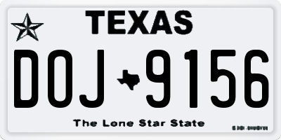 TX license plate DOJ9156