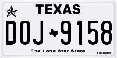 TX license plate DOJ9158