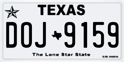 TX license plate DOJ9159