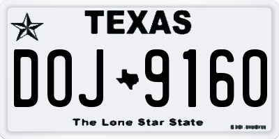 TX license plate DOJ9160