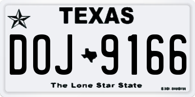 TX license plate DOJ9166