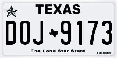 TX license plate DOJ9173