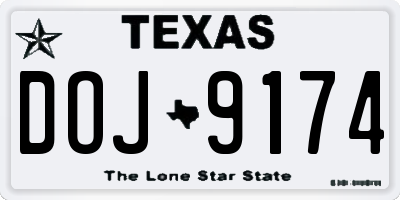 TX license plate DOJ9174