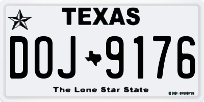 TX license plate DOJ9176