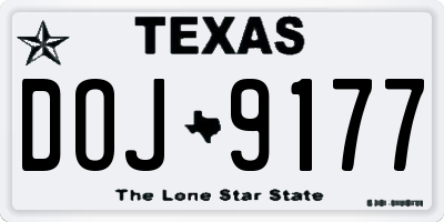 TX license plate DOJ9177