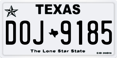 TX license plate DOJ9185