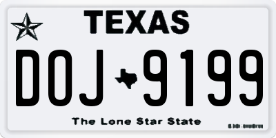 TX license plate DOJ9199