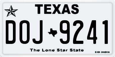TX license plate DOJ9241