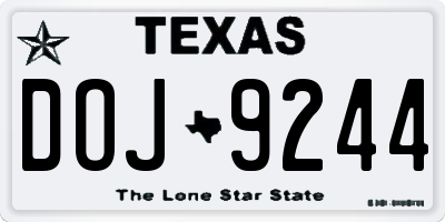 TX license plate DOJ9244
