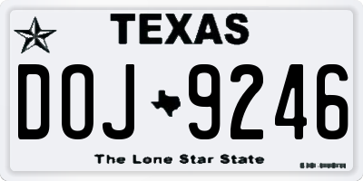 TX license plate DOJ9246