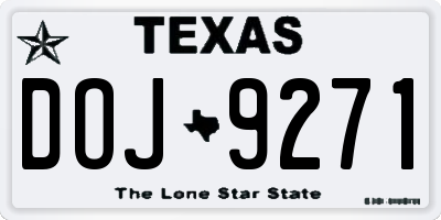 TX license plate DOJ9271