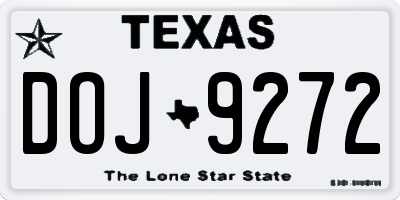 TX license plate DOJ9272