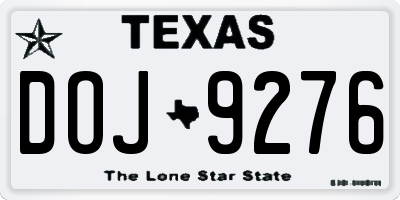 TX license plate DOJ9276