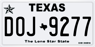 TX license plate DOJ9277